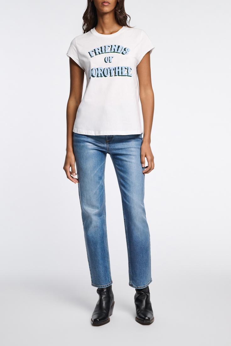 Dorothee Schumacher Rundhalsshirt mit “FRIENDS OF DOROTHEE” Print light blue friends