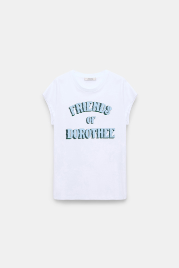Dorothee Schumacher Rundhalsshirt mit “FRIENDS OF DOROTHEE” Print light blue friends