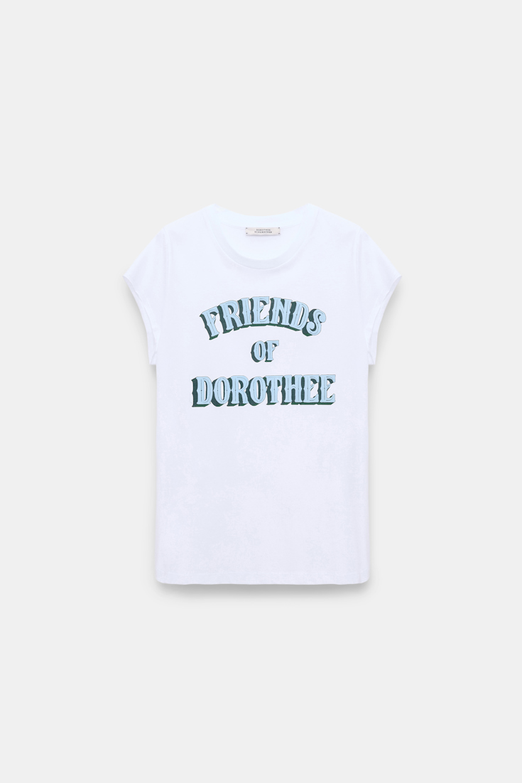 Dorothee Schumacher Rundhalsshirt mit “FRIENDS OF DOROTHEE” Print light blue friends
