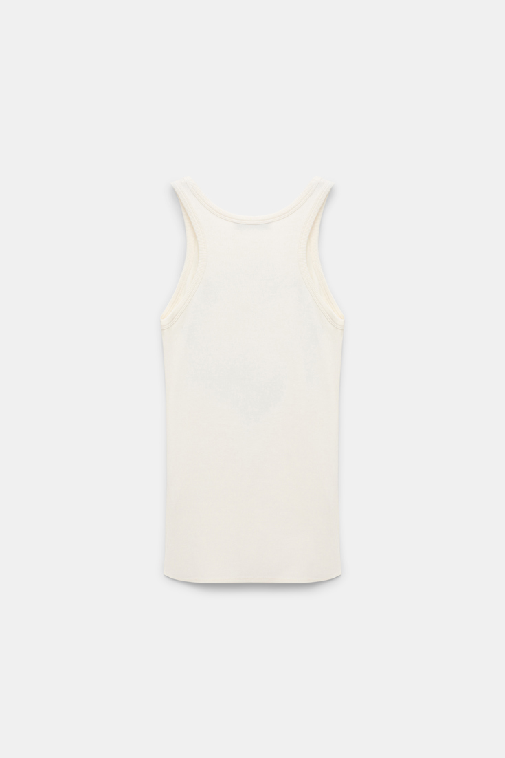 Dorothee Schumacher Geripptes Top mit Blumenstickerei light yellow