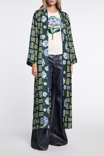Dorothee Schumacher Geripptes Top mit Blumenstickerei light blue