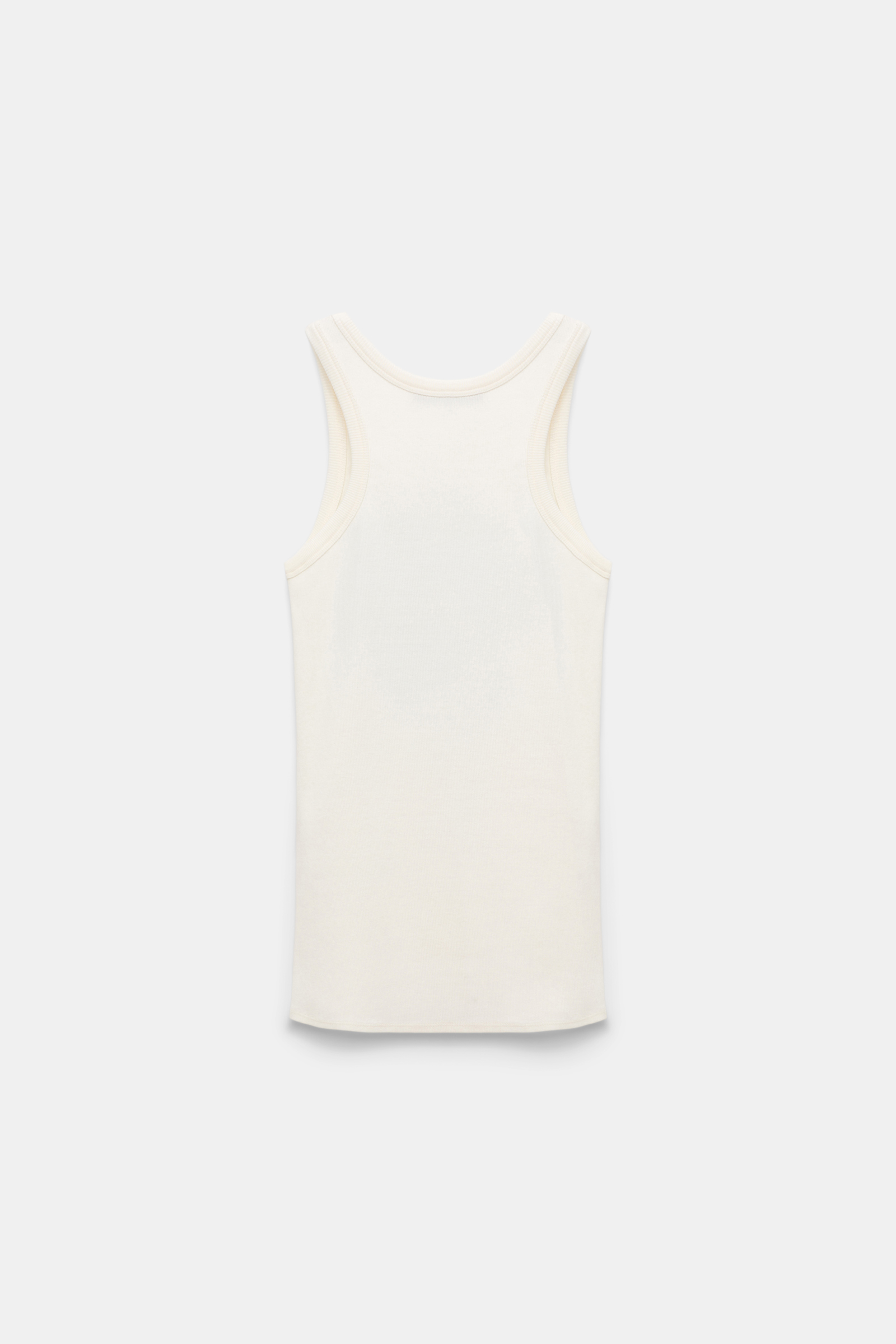 Dorothee Schumacher Fine rib tank top with flower embroidery light blue