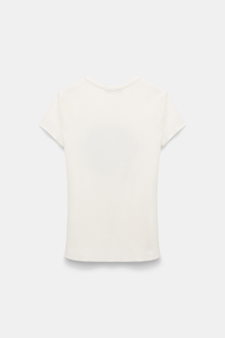 Dorothee Schumacher Fine rib T-shirt with flower embroidery embroidered  flower