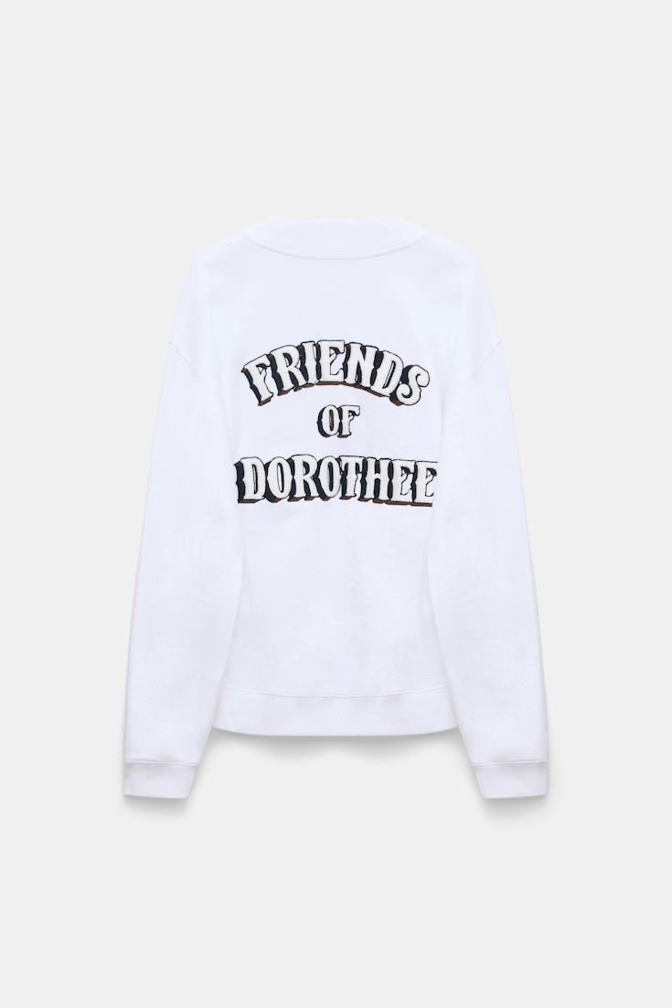 Dorothee Schumacher Heavy cotton oversized sweatshirt with embroidery white blue