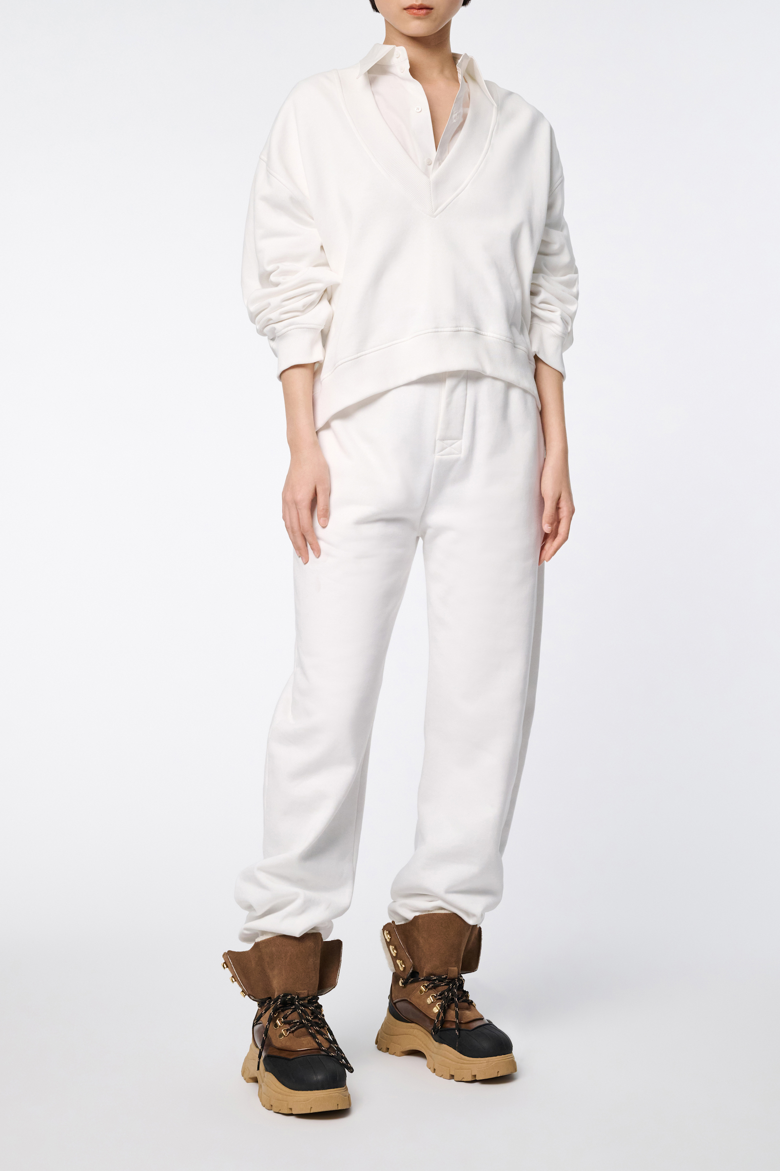 Dorothee Schumacher Hose aus schwerem Felpa mit elastischem Bund pure white