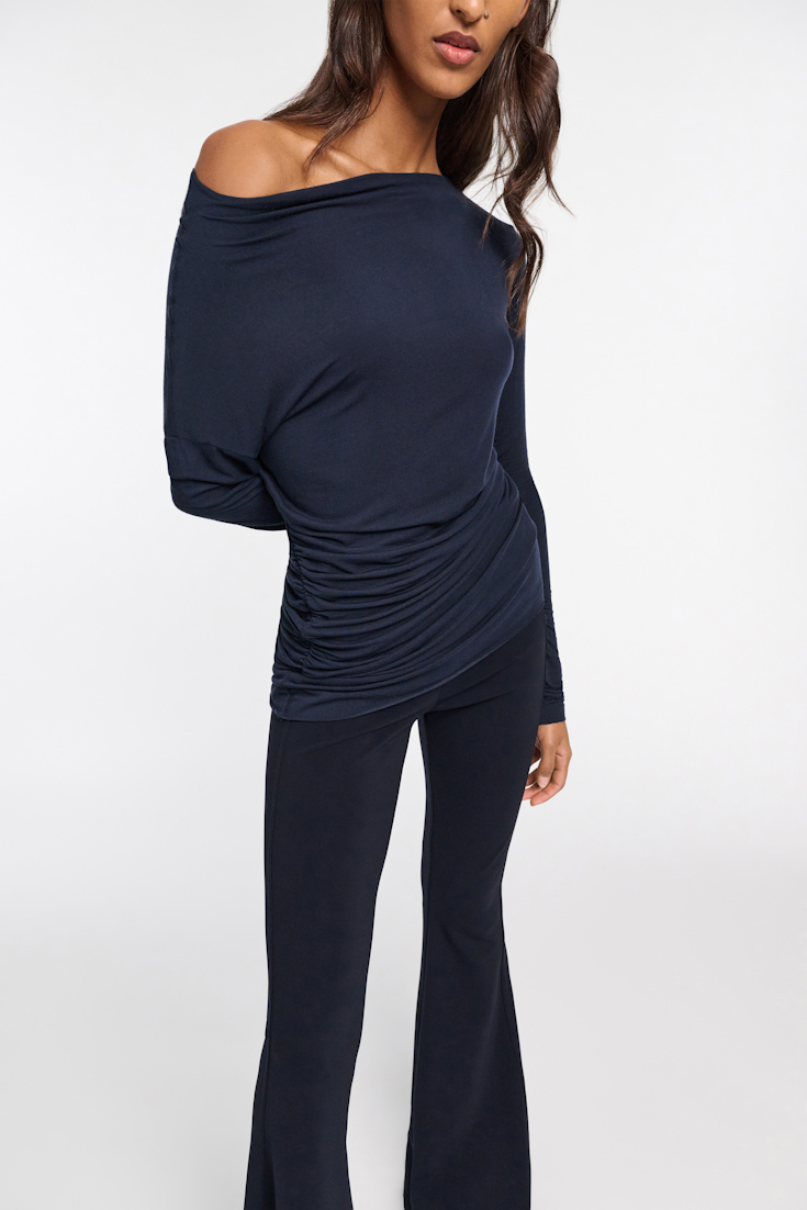 Dorothee Schumacher Asymmetrisches Top mit Drapierungen dark navy