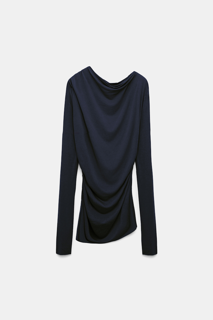Dorothee Schumacher Asymmetrisches Top mit Drapierungen dark navy