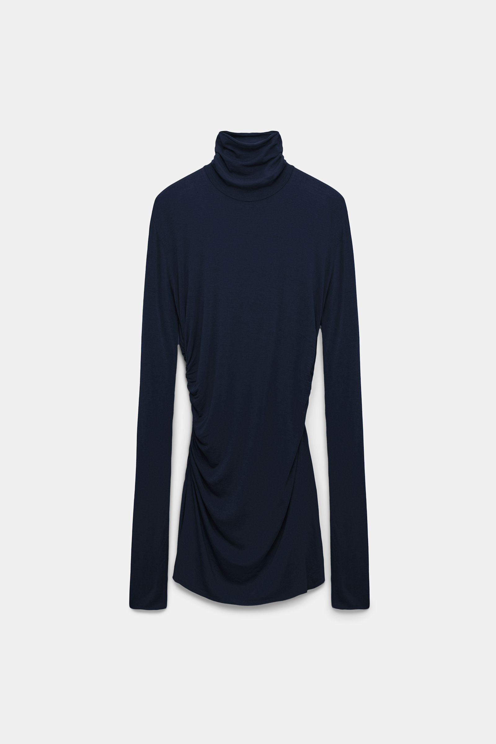 Dorothee Schumacher Rollkragenshirt mit Drapierungen dark navy