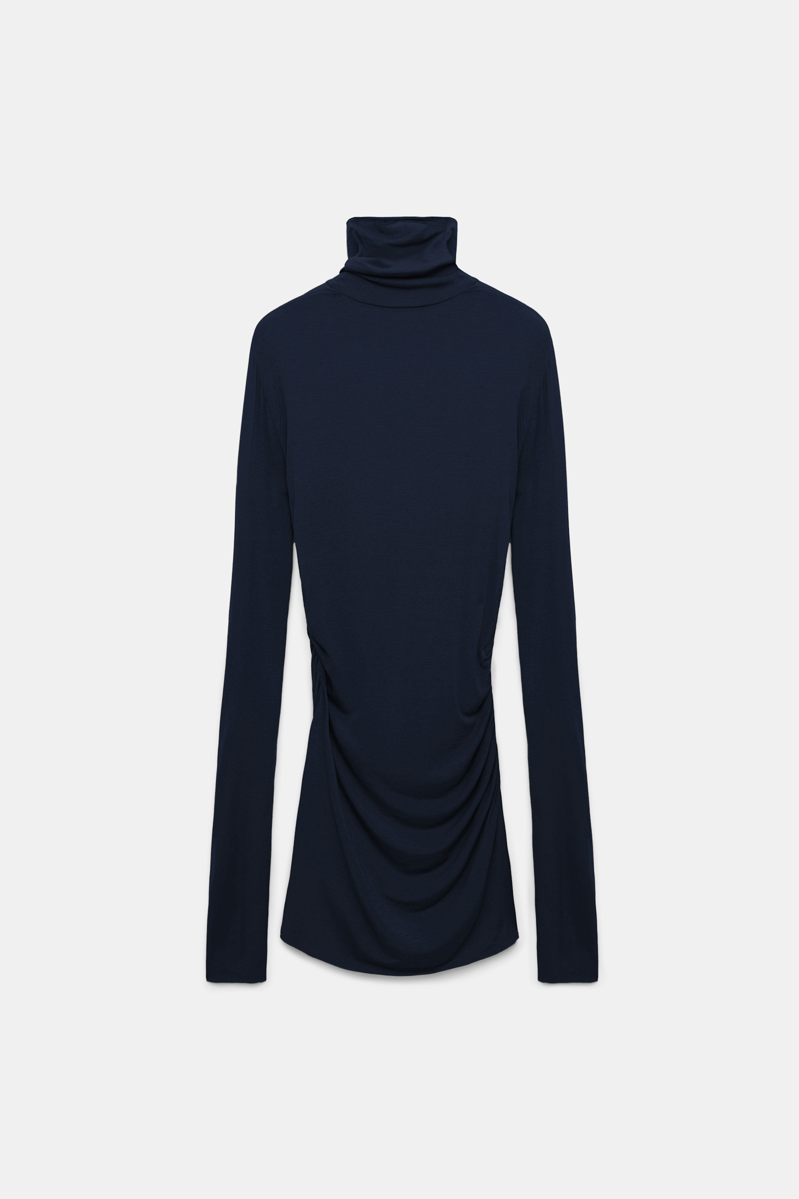 Dorothee Schumacher Rollkragenshirt mit Drapierungen dark navy