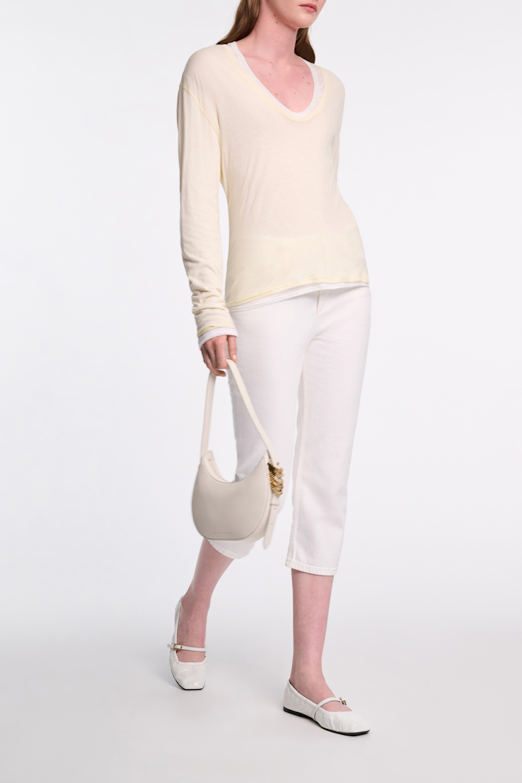 Dorothee Schumacher Double layer V-neck top light lemon