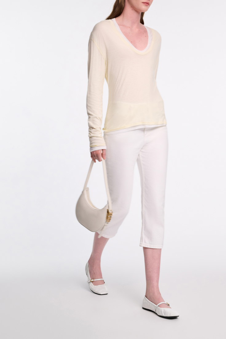 Dorothee Schumacher Double layer V-neck top light lemon