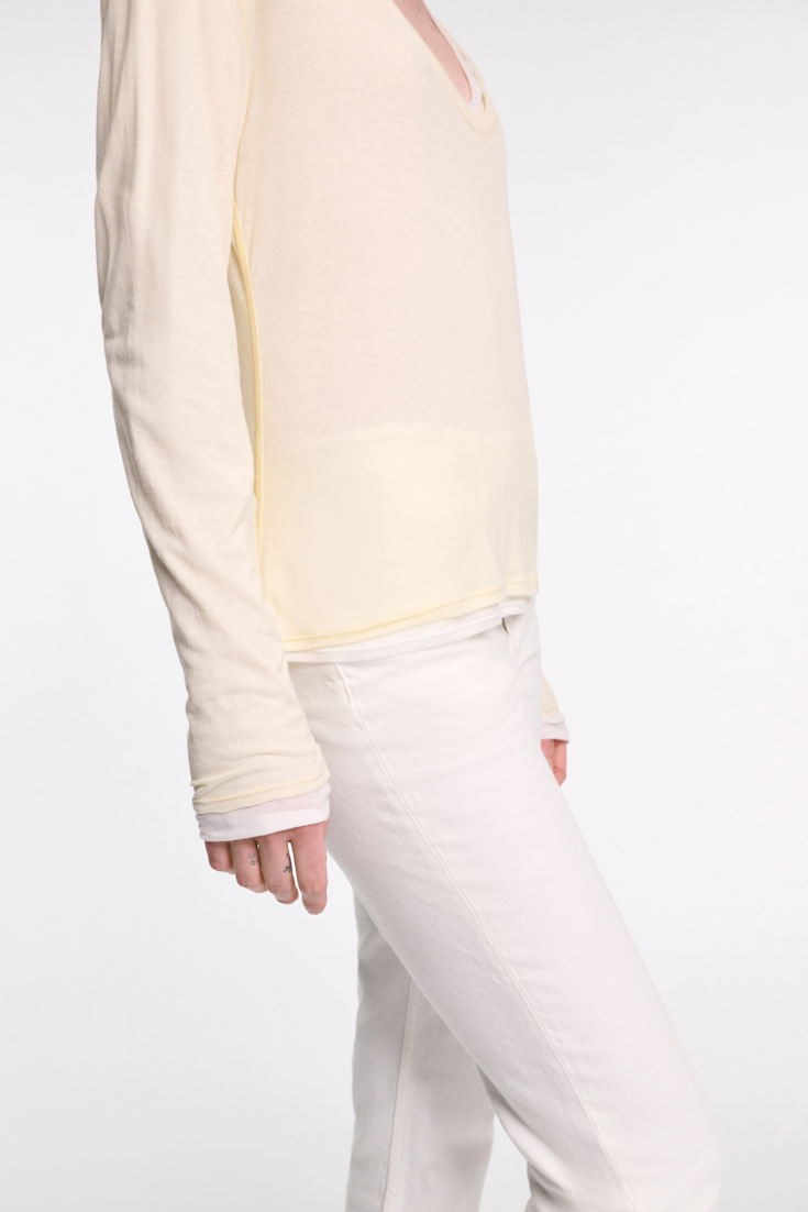 Dorothee Schumacher Double layer V-neck top light lemon