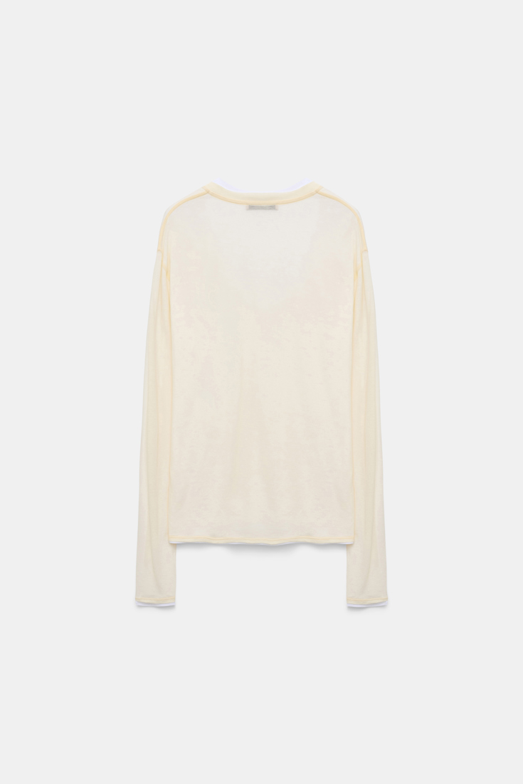 Dorothee Schumacher Double layer V-neck top light lemon