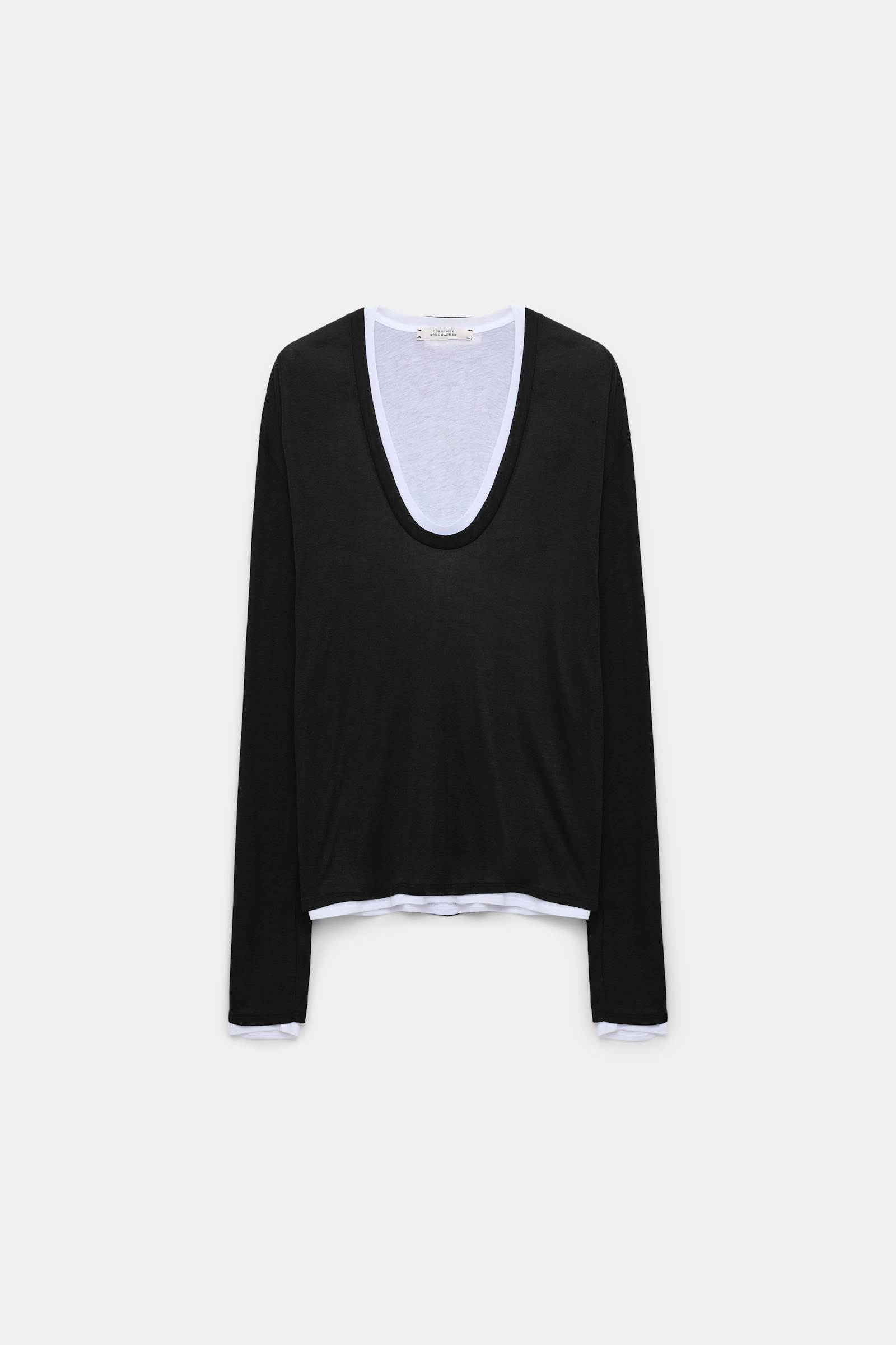 Dorothee Schumacher Double layer V-neck top pure black