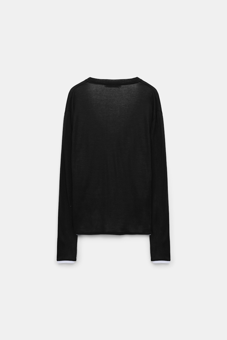 Dorothee Schumacher Double layer V-neck top pure black