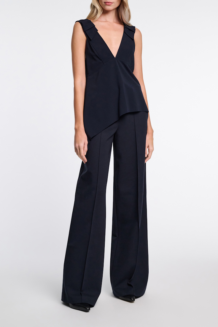 Dorothee Schumacher V-neck tank top with wide straps dark navy