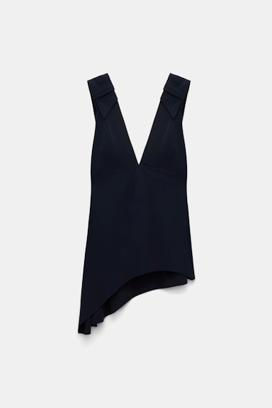 Dorothee Schumacher Top mit V-Ausschnitt und asymmetrischem Saum dark navy