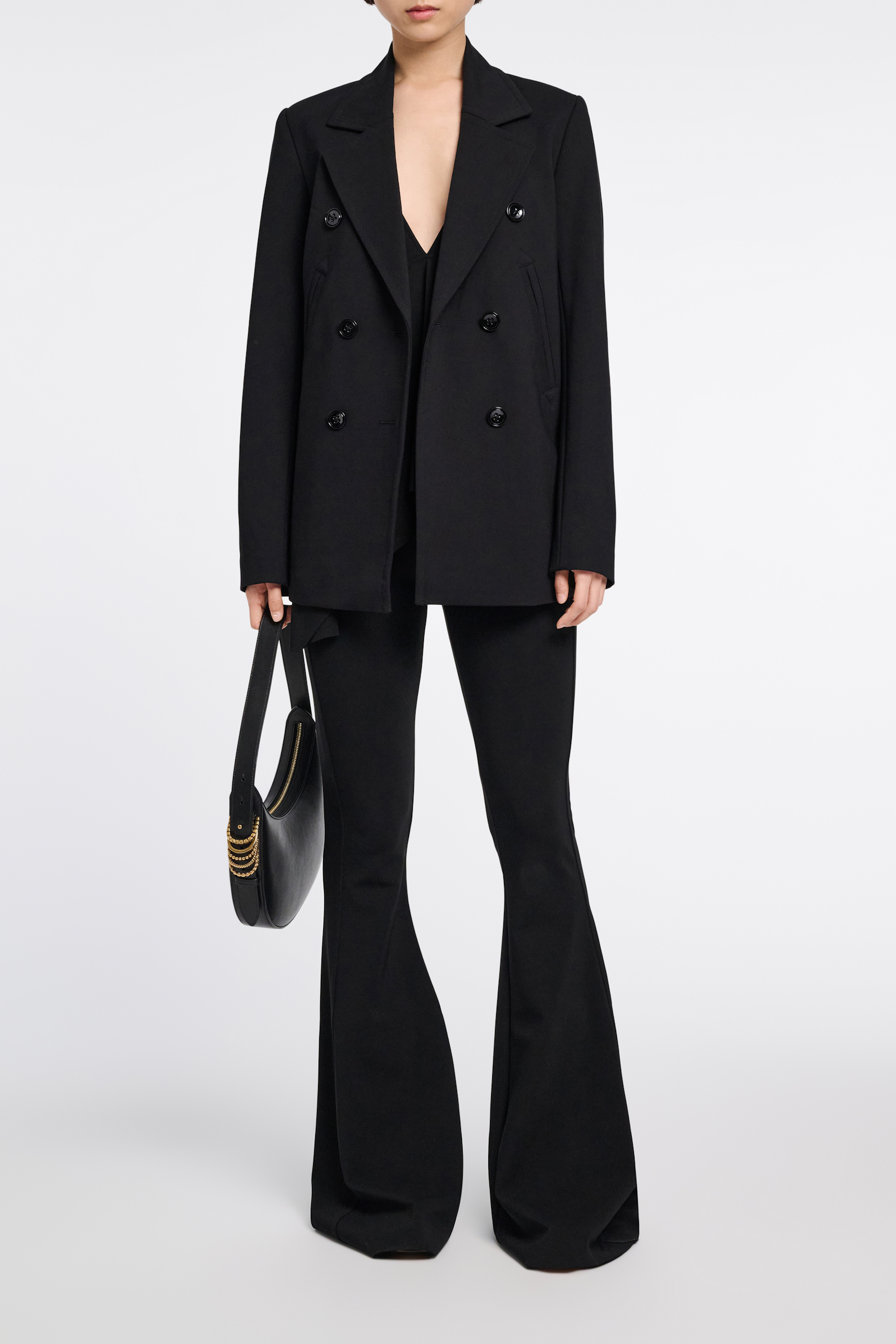 Dorothee Schumacher Top mit V-Ausschnitt und asymmetrischem Saum pure black