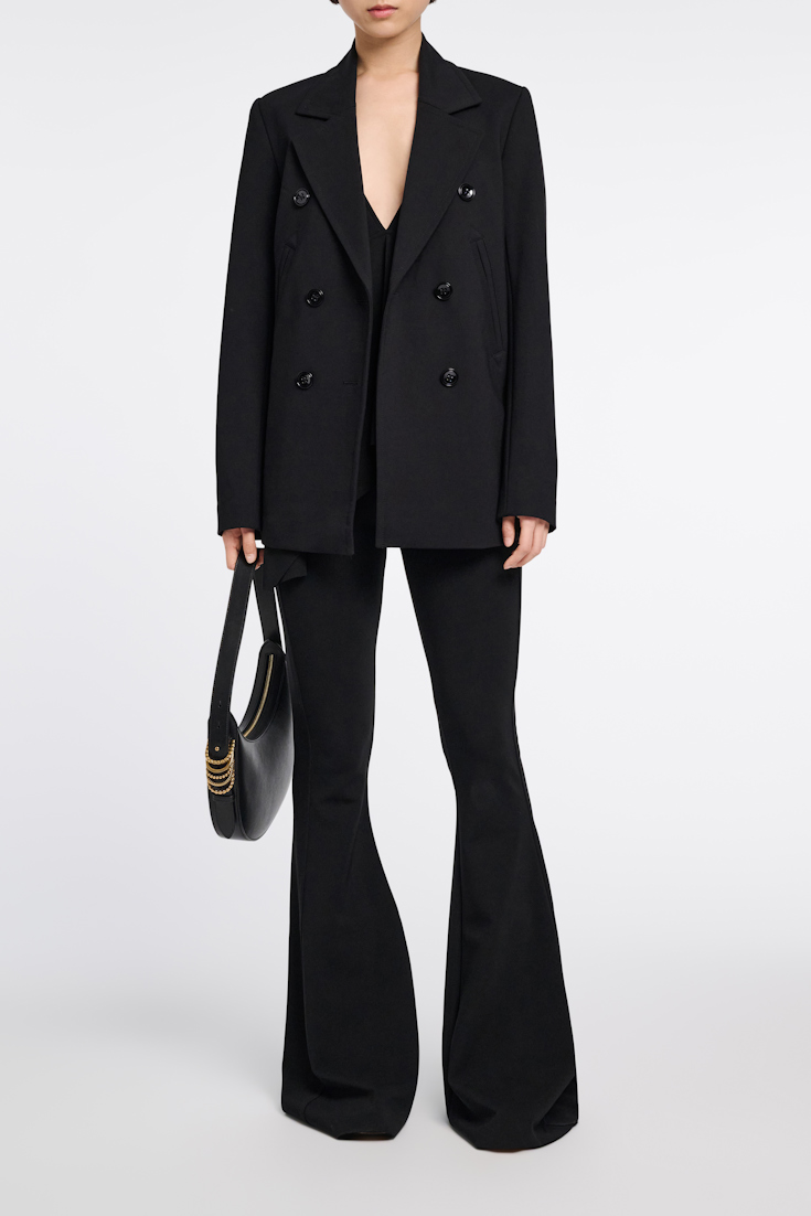 Dorothee Schumacher Top mit V-Ausschnitt und asymmetrischem Saum pure black