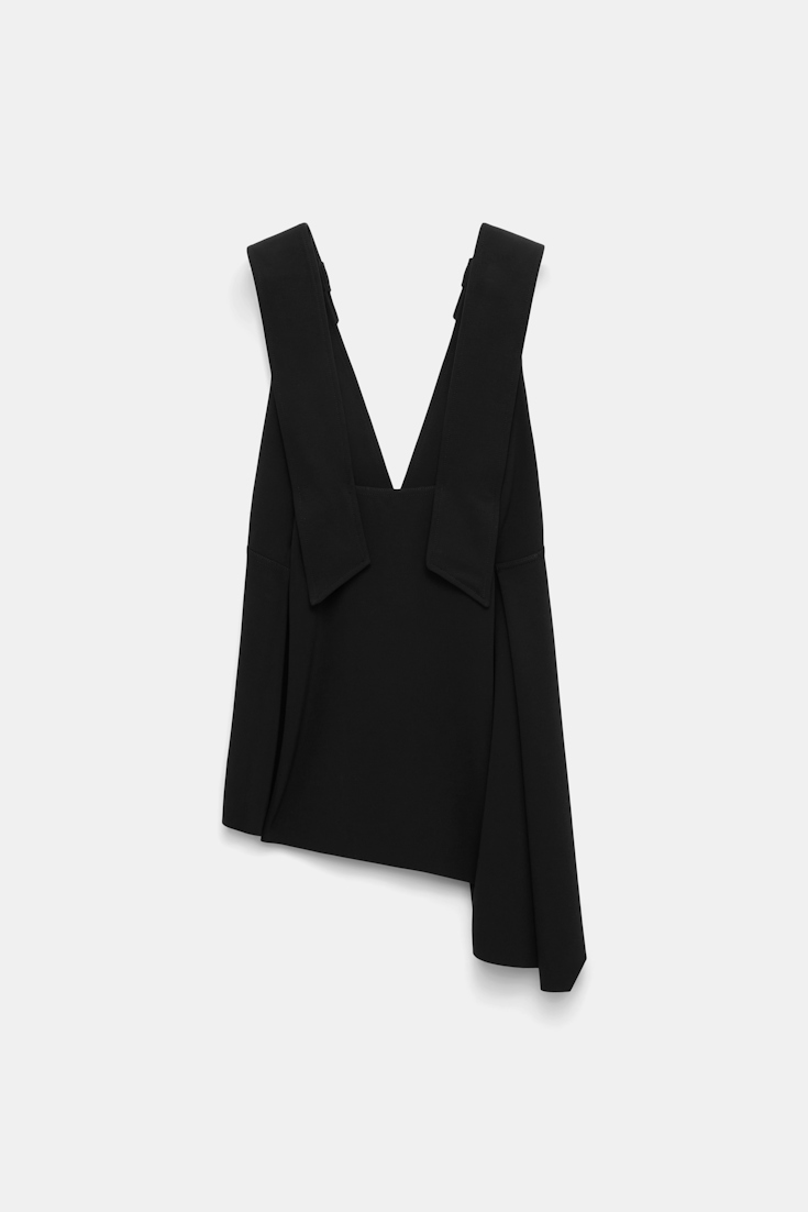 Dorothee Schumacher Top mit V-Ausschnitt und asymmetrischem Saum pure black