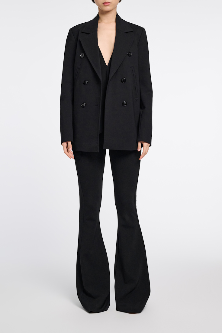 Dorothee Schumacher Schmale Hose mit ausgestelltem Bein pure black