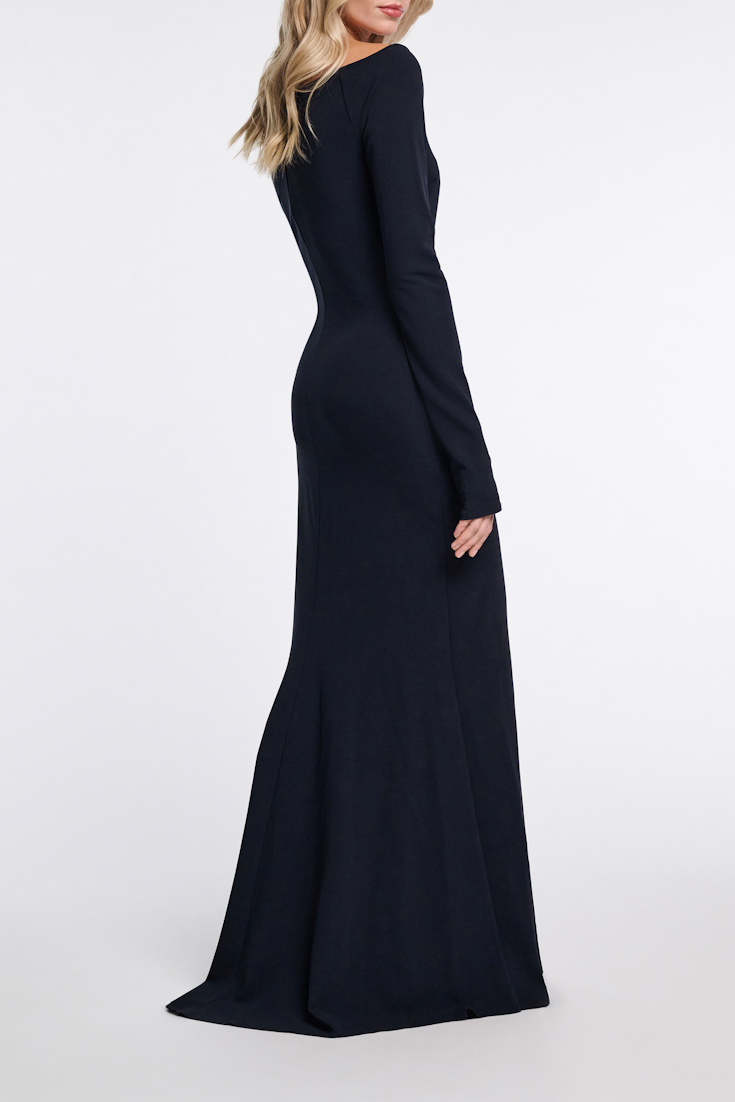 Dorothee Schumacher Evening dress with straight, wide neckline dark navy