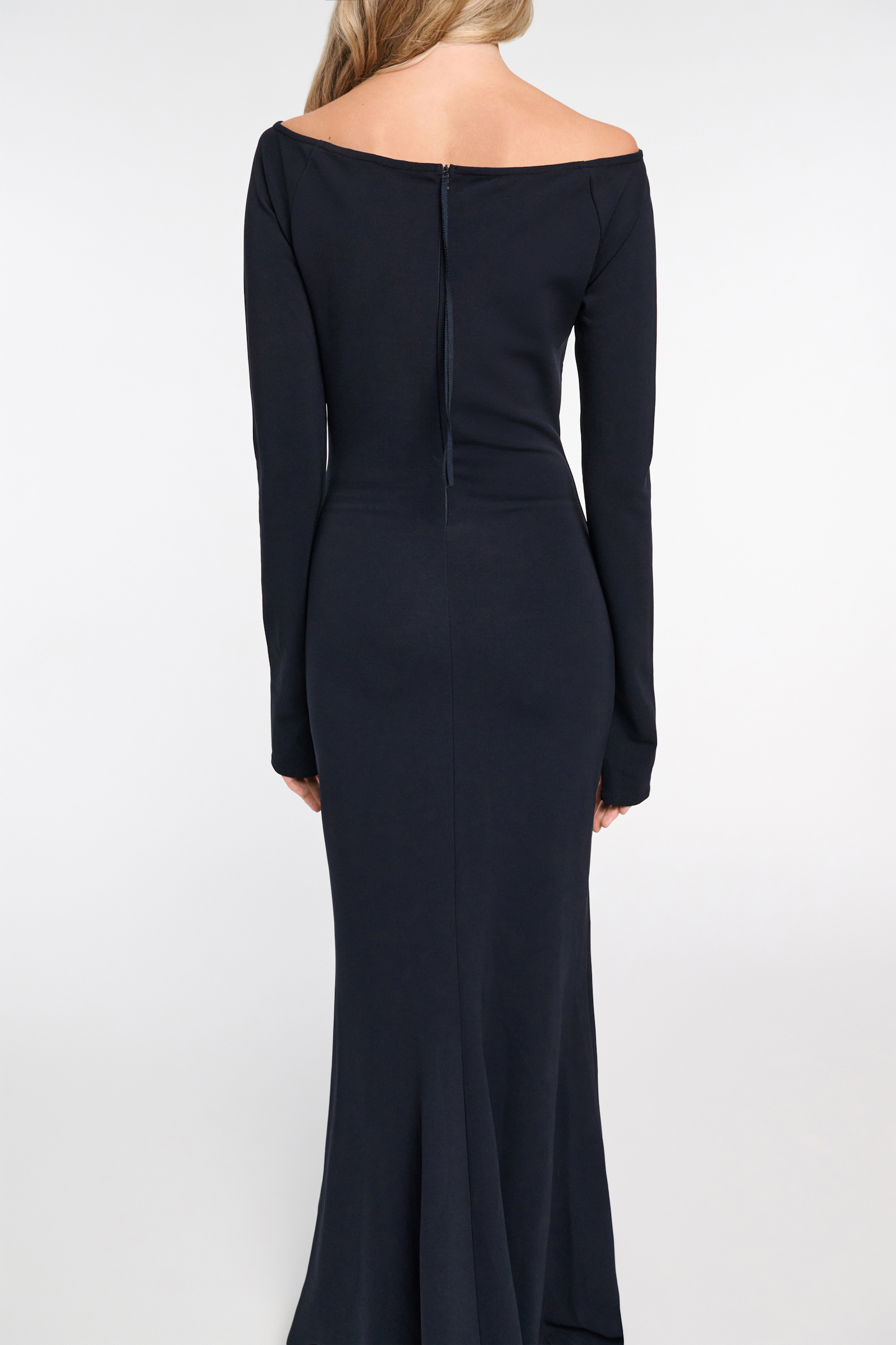 Dorothee Schumacher Evening dress with straight, wide neckline dark navy