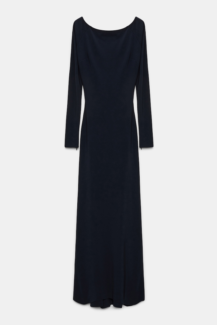 Dorothee Schumacher Evening dress with straight, wide neckline dark navy