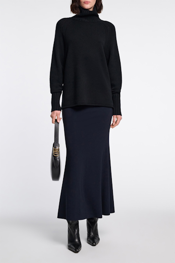 Dorothee Schumacher Midi-Rock mit ausgestelltem Saum dark navy