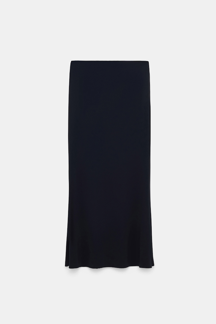 Dorothee Schumacher Fitted midi skirt with flared hem dark navy