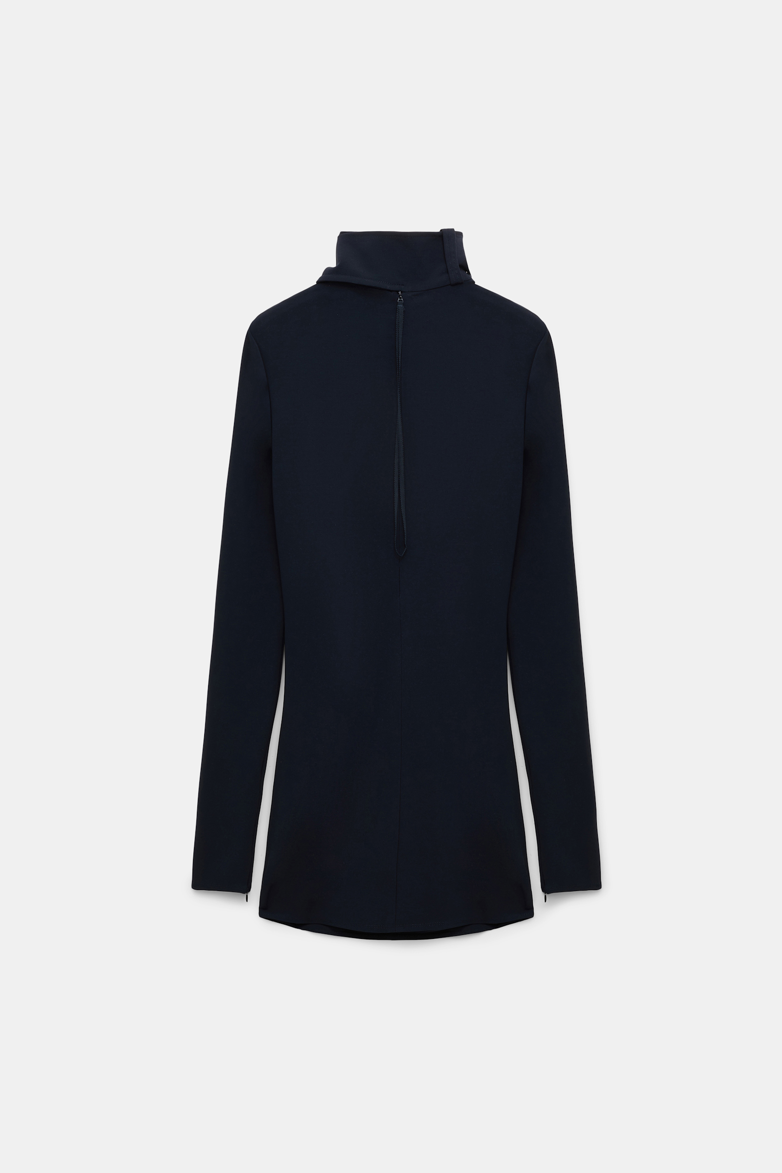 Dorothee Schumacher Turtleneck top with loop and scarf detail dark navy
