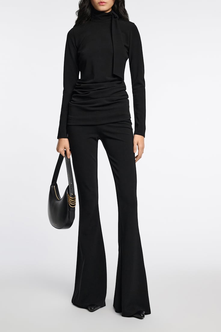Dorothee Schumacher Turtleneck top with loop and scarf detail pure black
