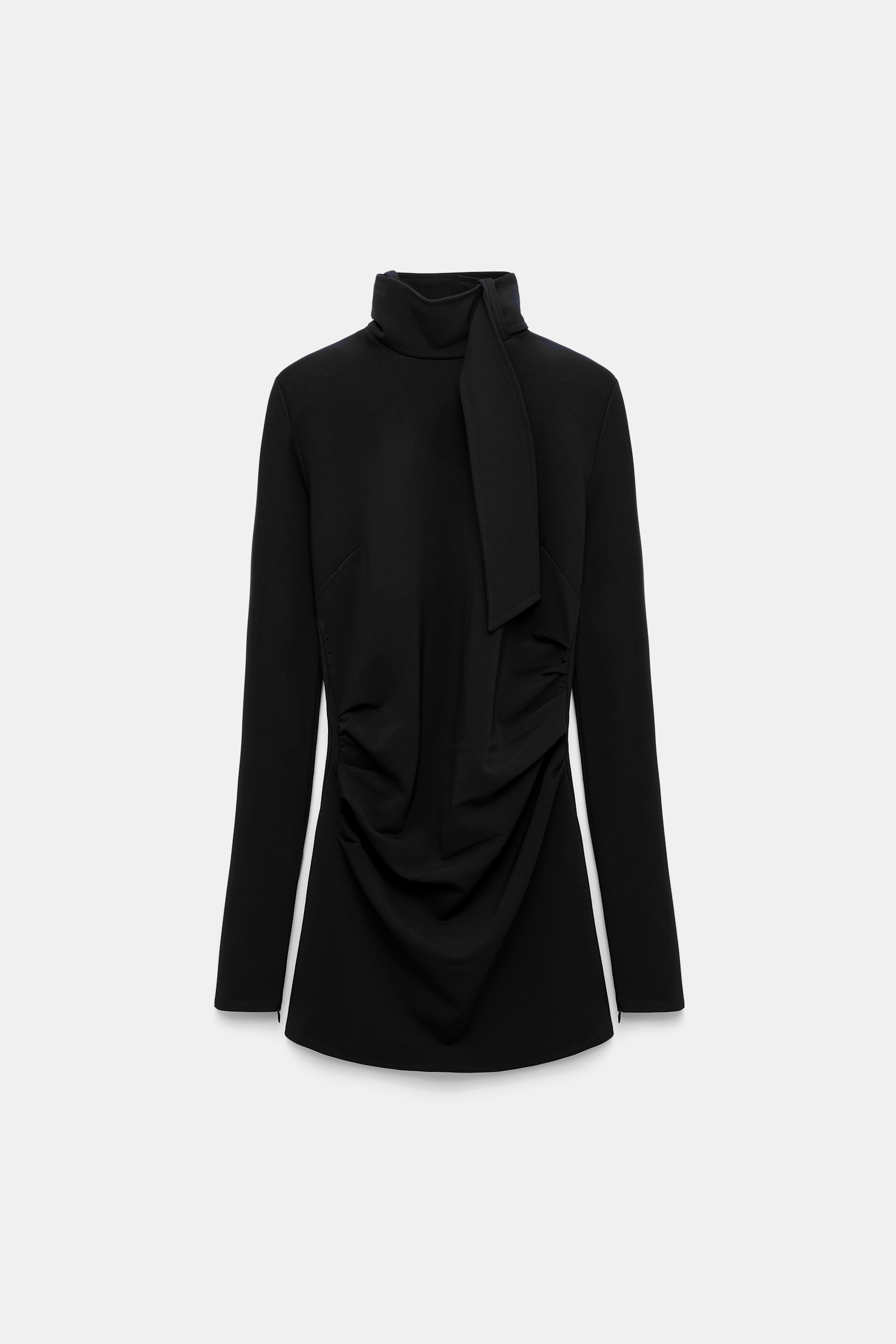 Dorothee Schumacher Turtleneck top with loop and scarf detail pure black