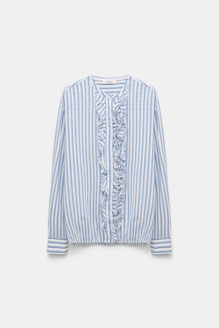 Dorothee Schumacher Blouson-Bluse mit Rüschen blue shadow stripe
