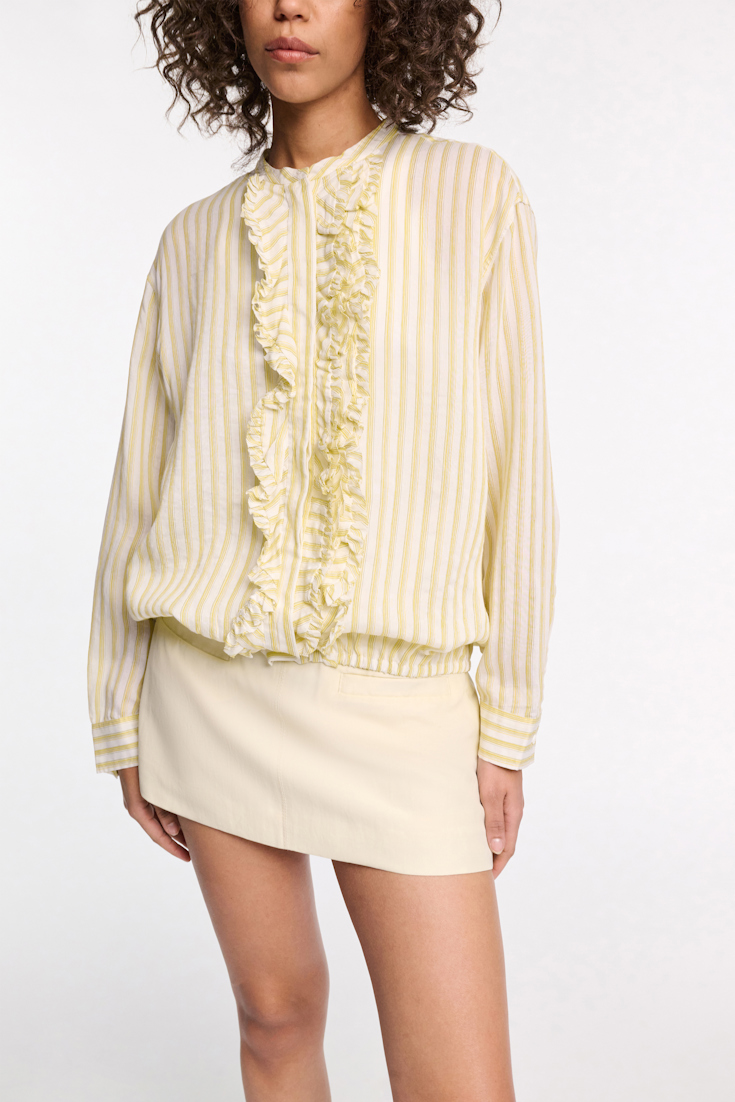 Dorothee Schumacher Blouson-Bluse mit Rüschen yellow shadow stripe