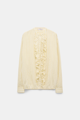 Dorothee Schumacher Blouson-Bluse mit Rüschen yellow shadow stripe