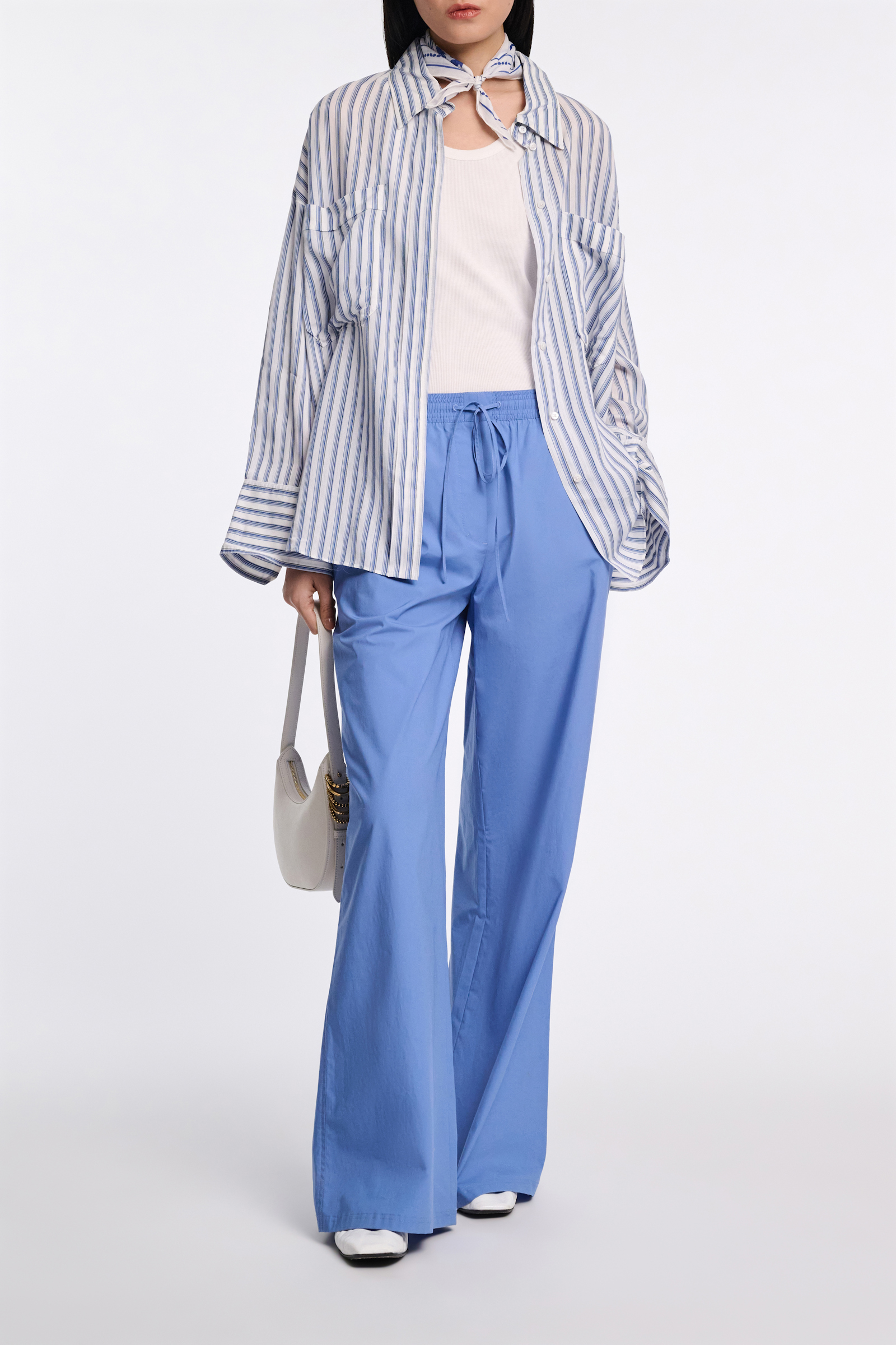 Dorothee Schumacher Oversized Hemd mit aufgesetzten Taschen blue shadow stripe