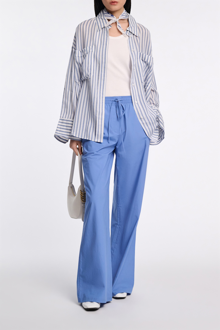 Dorothee Schumacher Oversized Hemd mit aufgesetzten Taschen blue shadow stripe