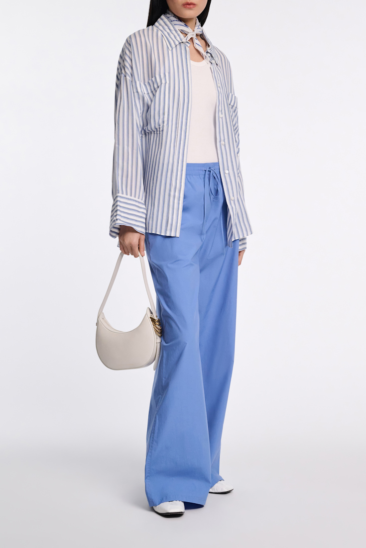 Dorothee Schumacher Oversized Hemd mit aufgesetzten Taschen blue shadow stripe
