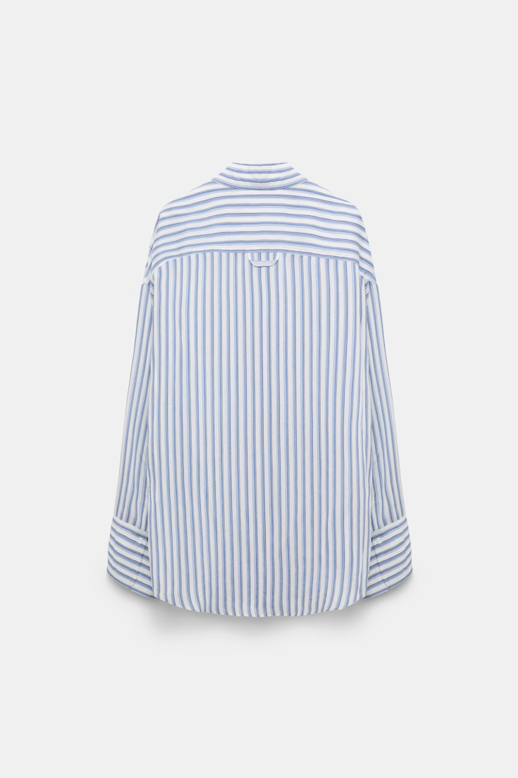 Dorothee Schumacher Oversized Hemd mit aufgesetzten Taschen blue shadow stripe