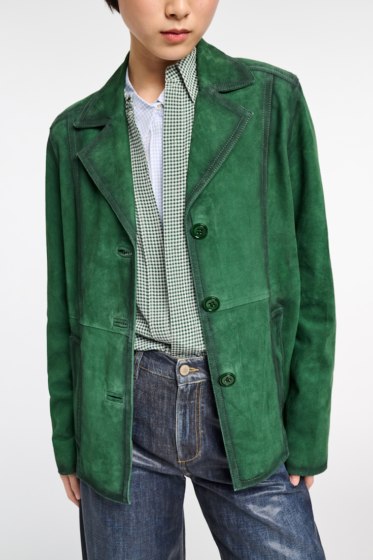 Dorothee Schumacher Jacke aus Veloursleder smaragd green