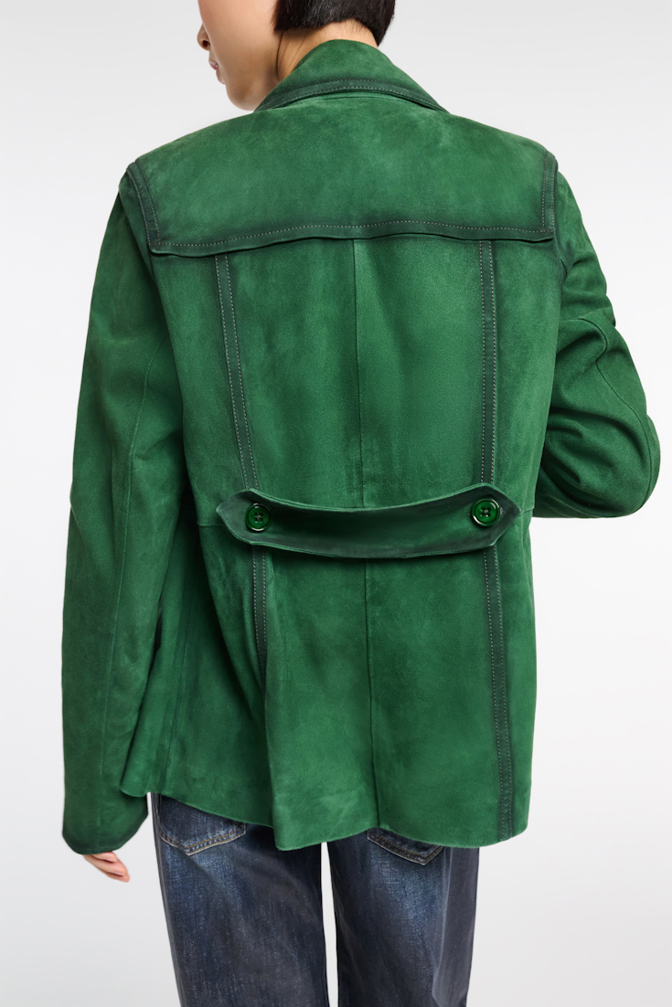Dorothee Schumacher Jacke aus Veloursleder smaragd green