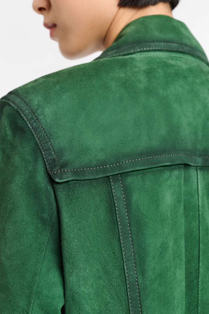 Dorothee Schumacher Jacke aus Veloursleder smaragd green
