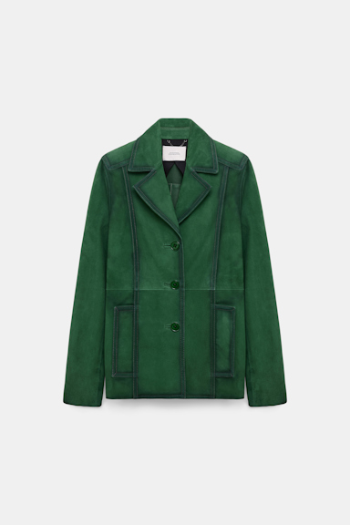 Dorothee Schumacher Jacke aus Veloursleder smaragd green