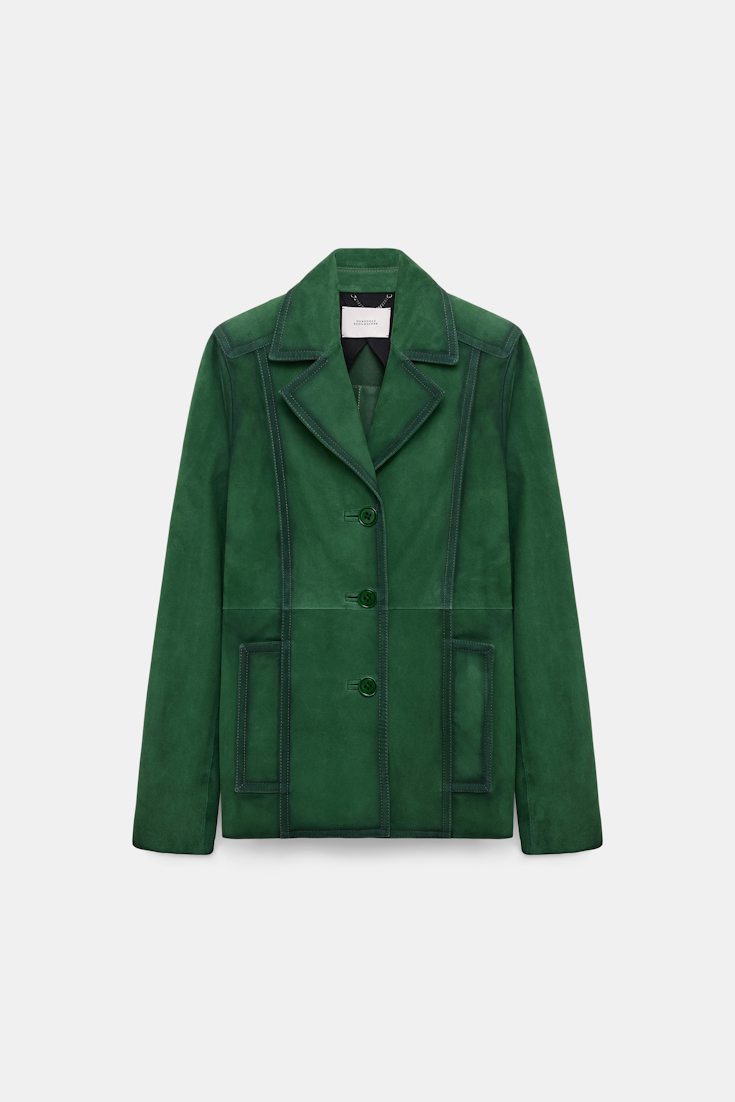 Dorothee Schumacher Jacke aus Veloursleder smaragd green