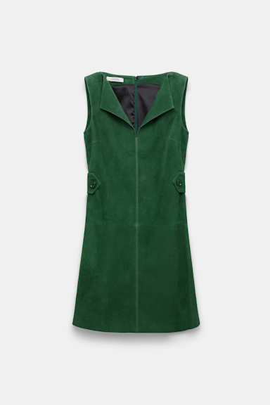 Dorothee Schumacher Minikleid aus Veloursleder smaragd green