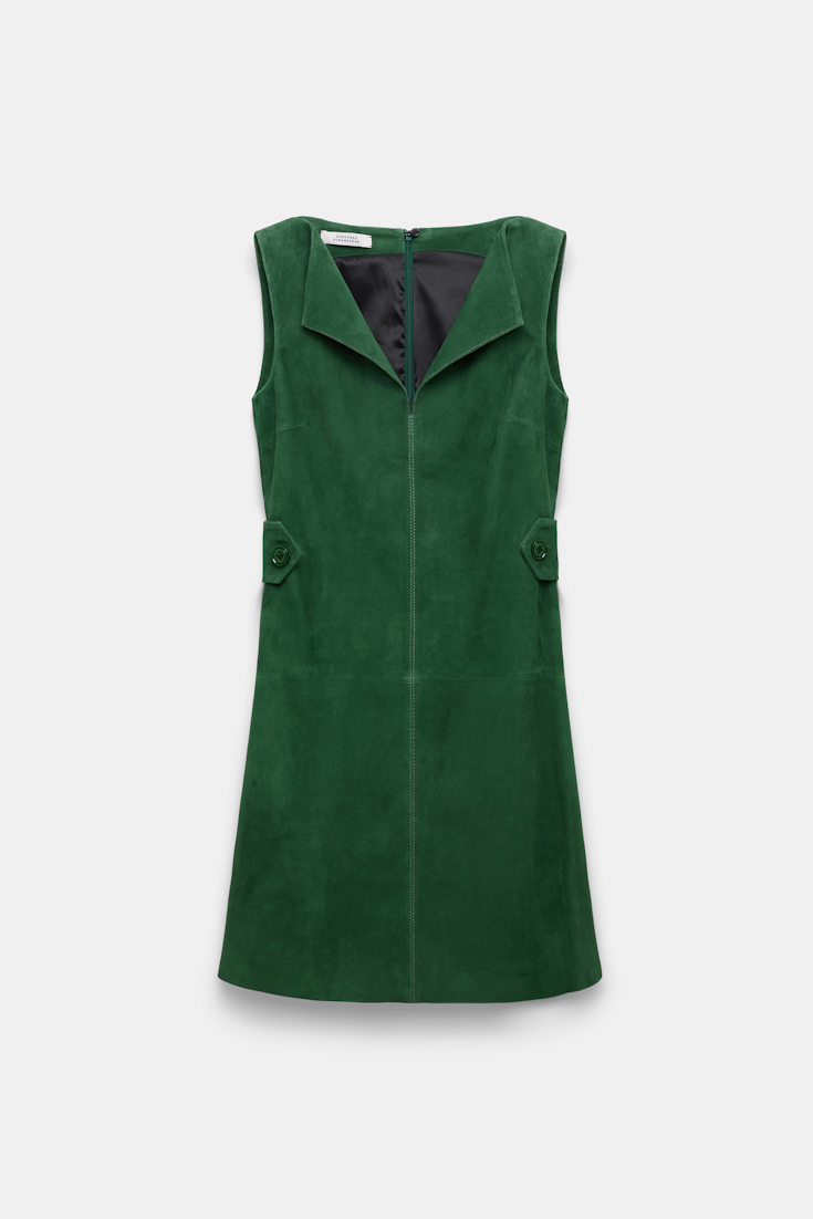 Dorothee Schumacher Minikleid aus Veloursleder smaragd green
