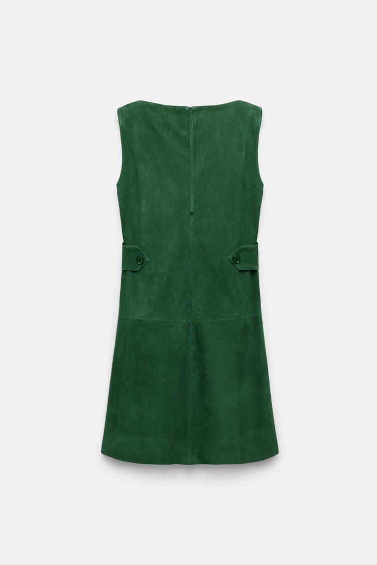 Dorothee Schumacher Minikleid aus Veloursleder smaragd green