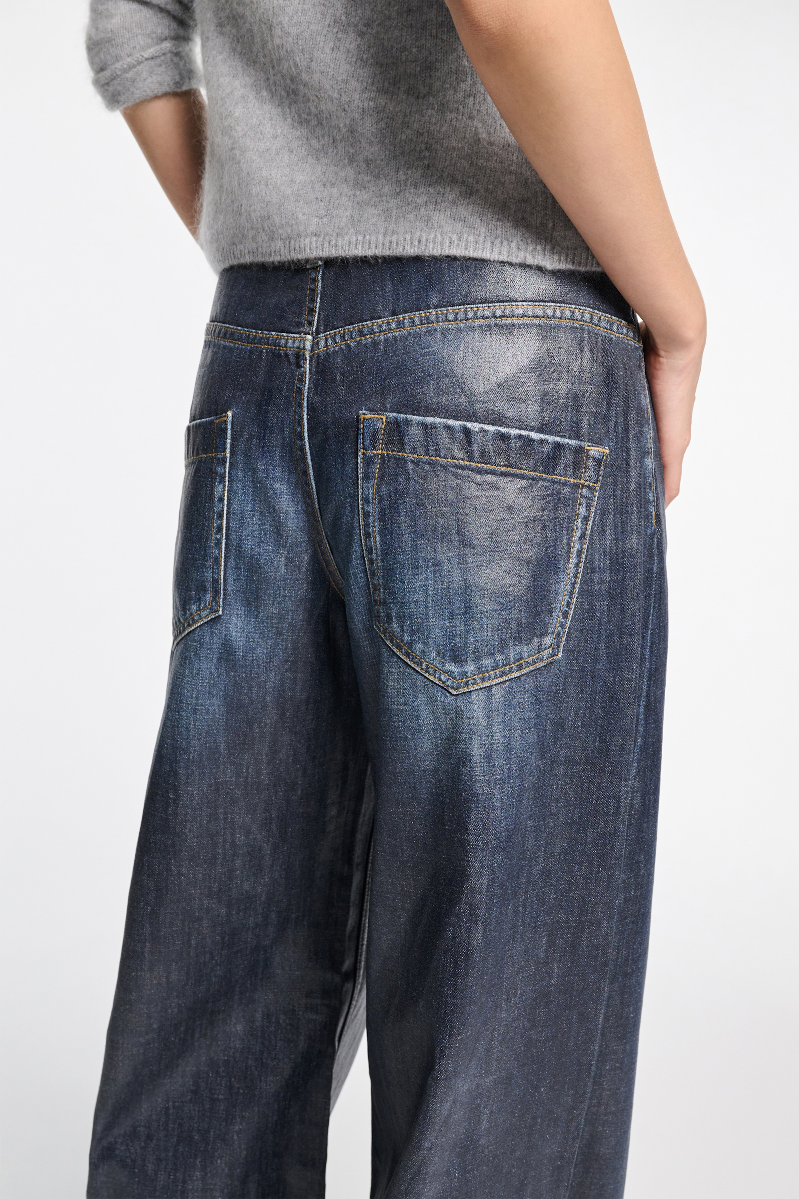 Dorothee Schumacher Wide leg jeans with under glass effect blue indigo