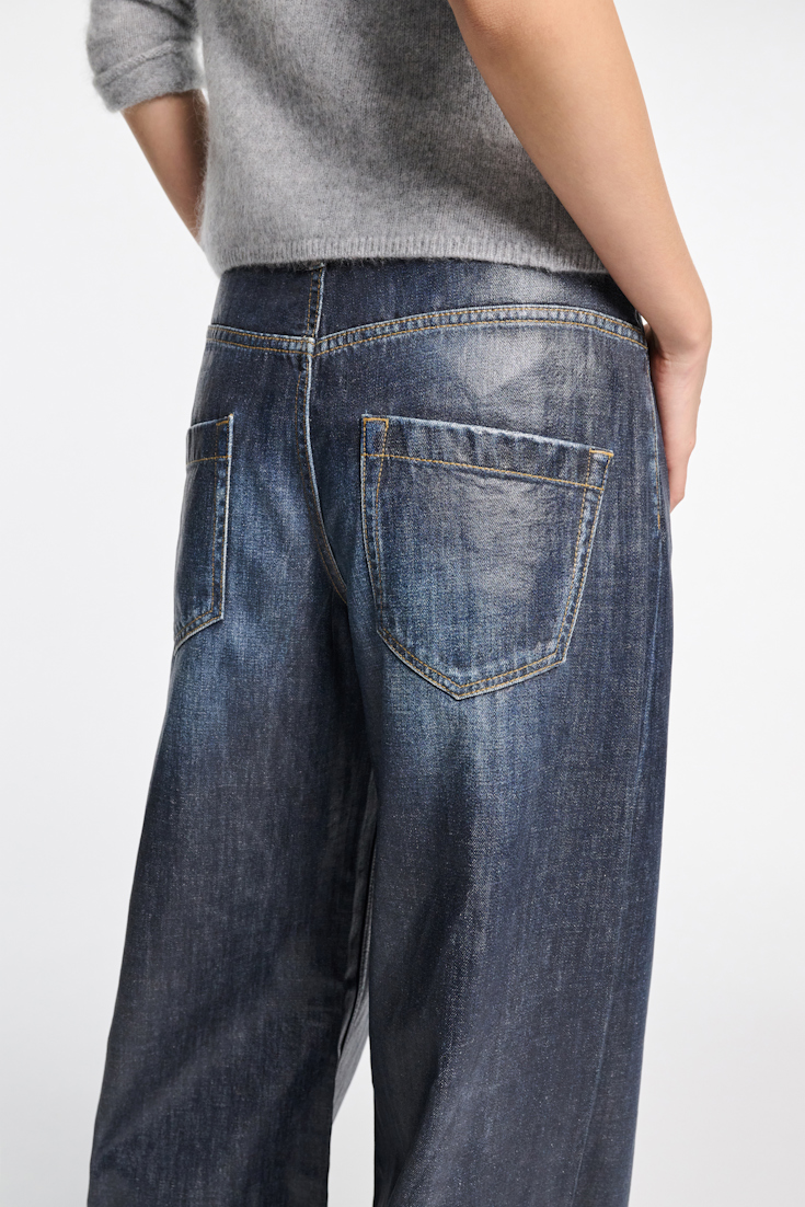 Dorothee Schumacher Wide leg jeans with under glass effect blue indigo
